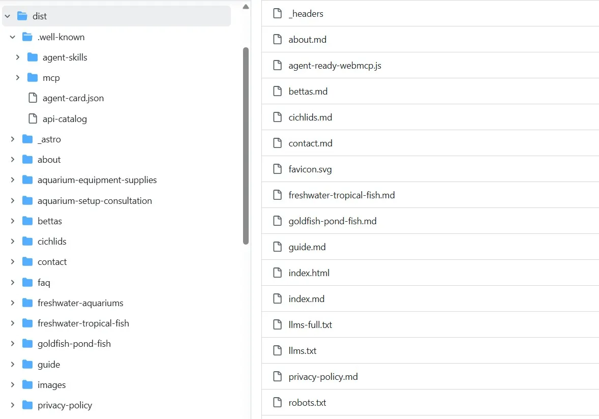 AI Agent Ready files added to the site