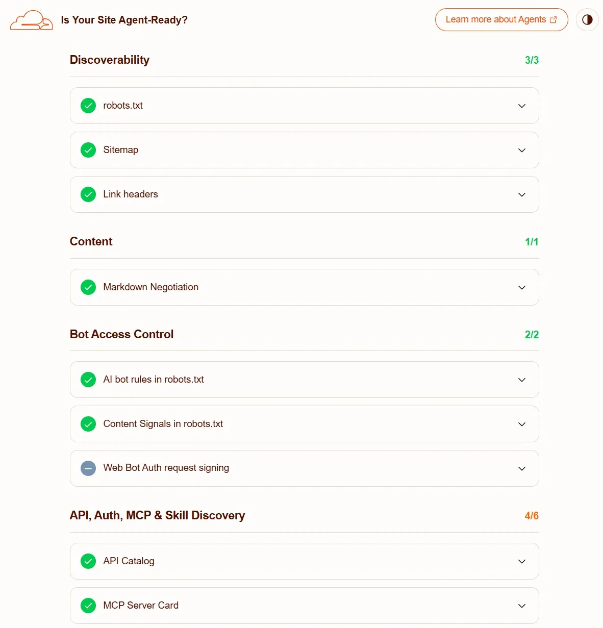 isitagentready.com scanner criteria