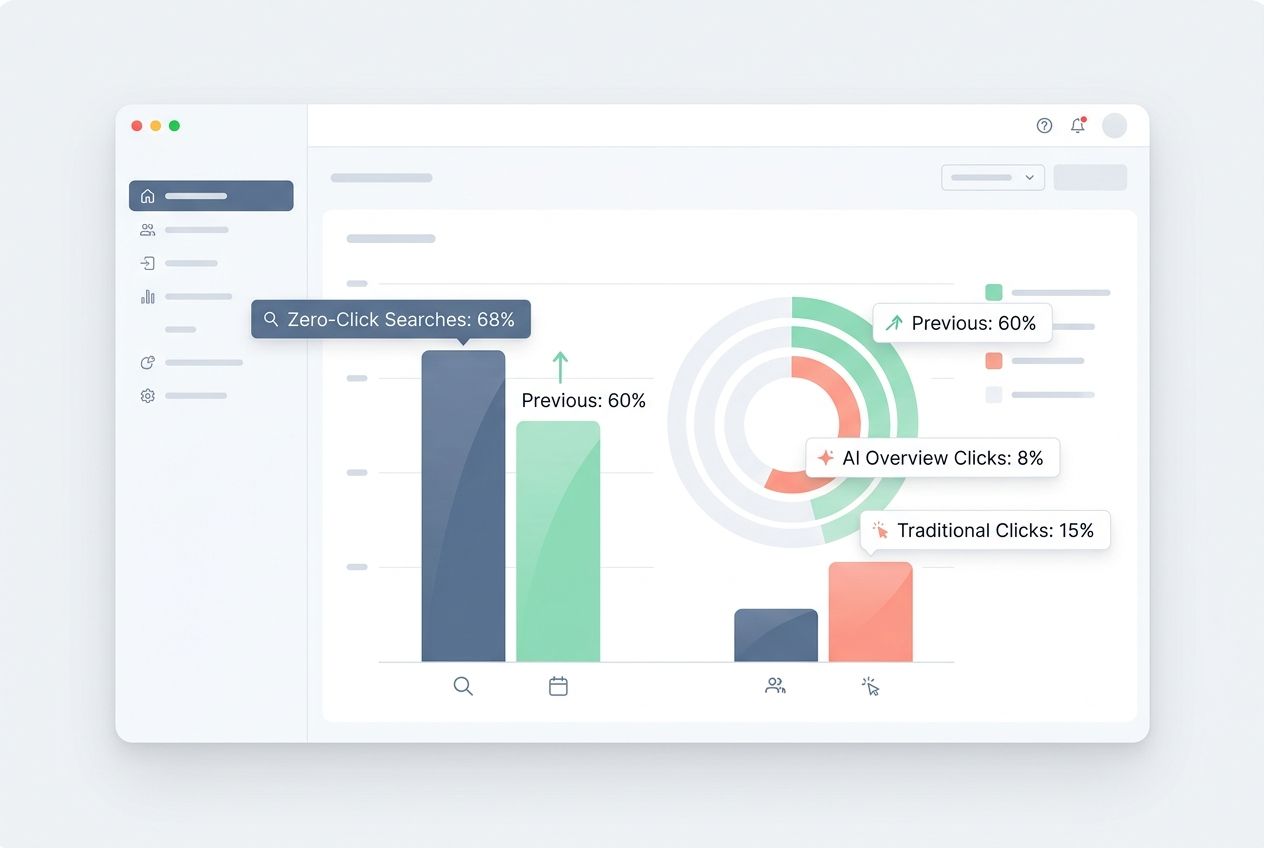 Digital chart comparing zero-click searches and AI overview click rates