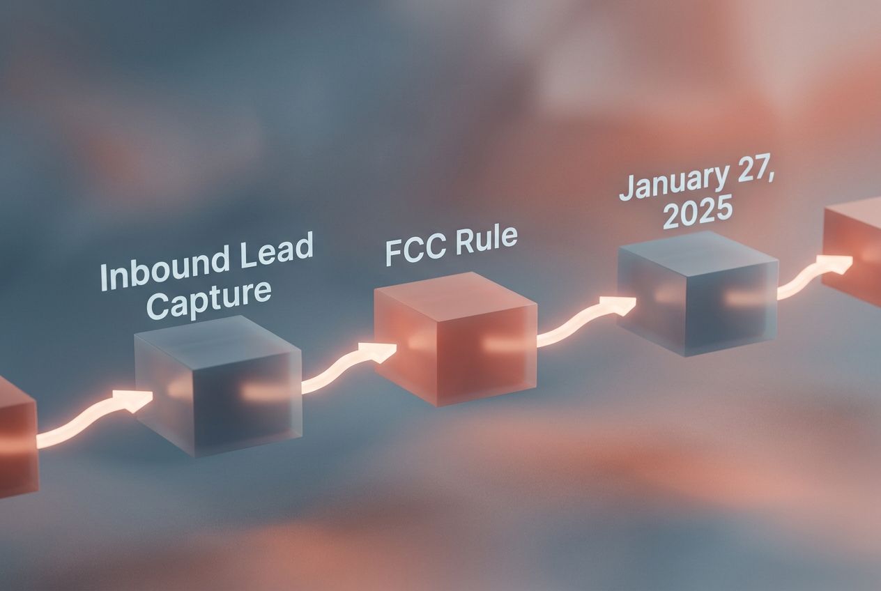 Conceptual timeline displaying inbound lead capture and tightening consent rules