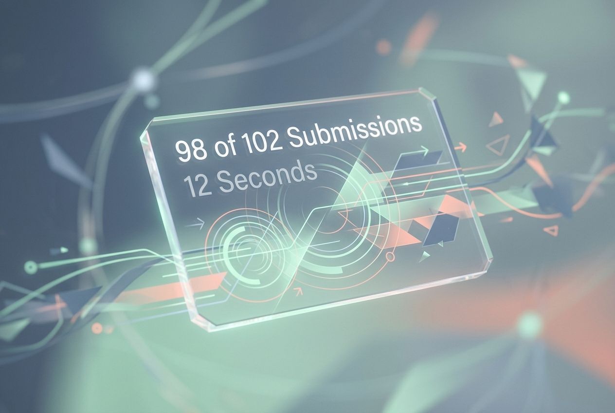 Abstract data visualization showing form submissions delivered within seconds