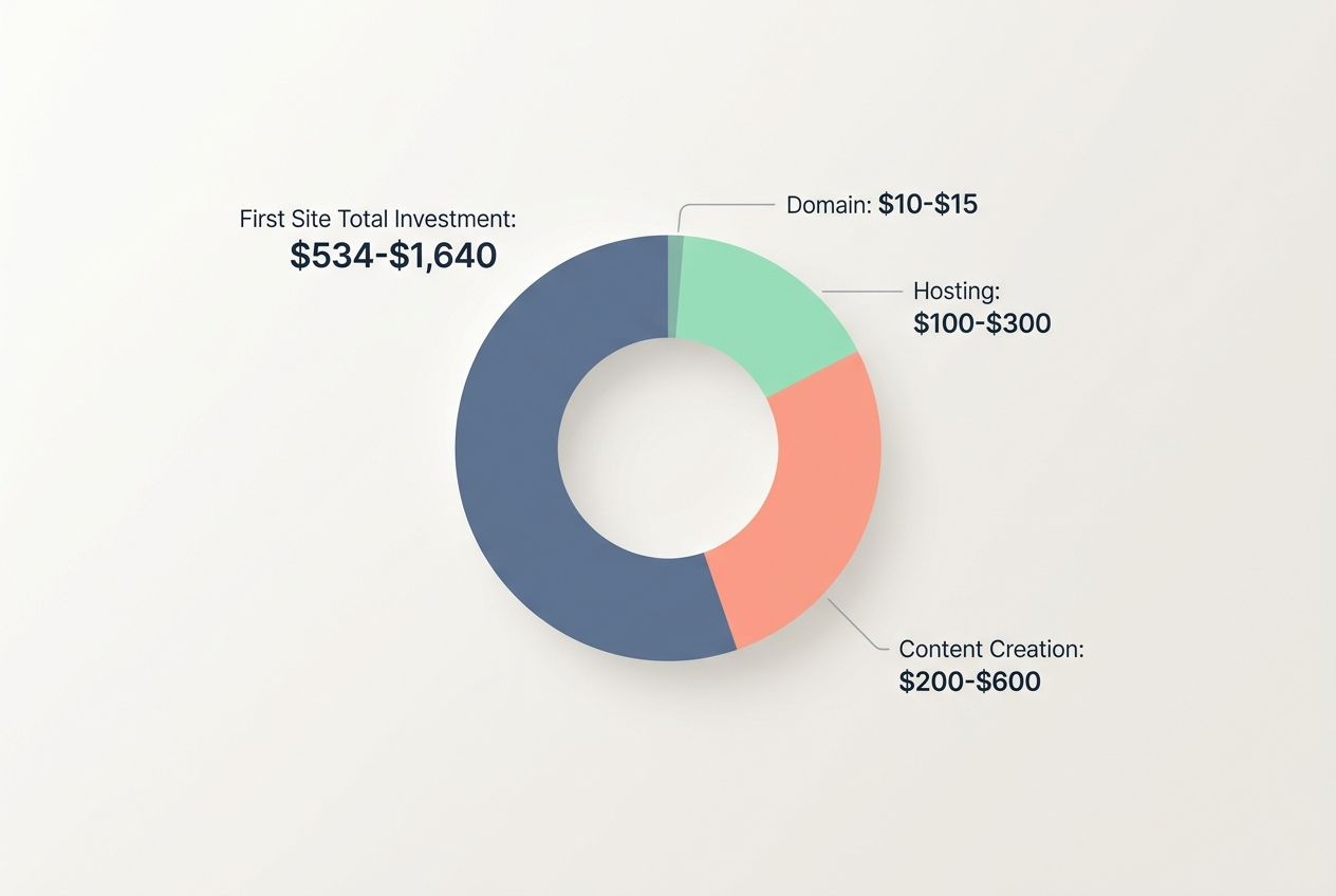 Financial breakdown of startup costs for a lead generation website