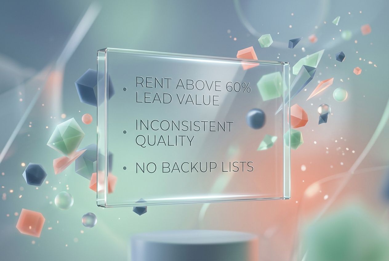 Abstract conceptual data art highlighting three common reasons for renter churn